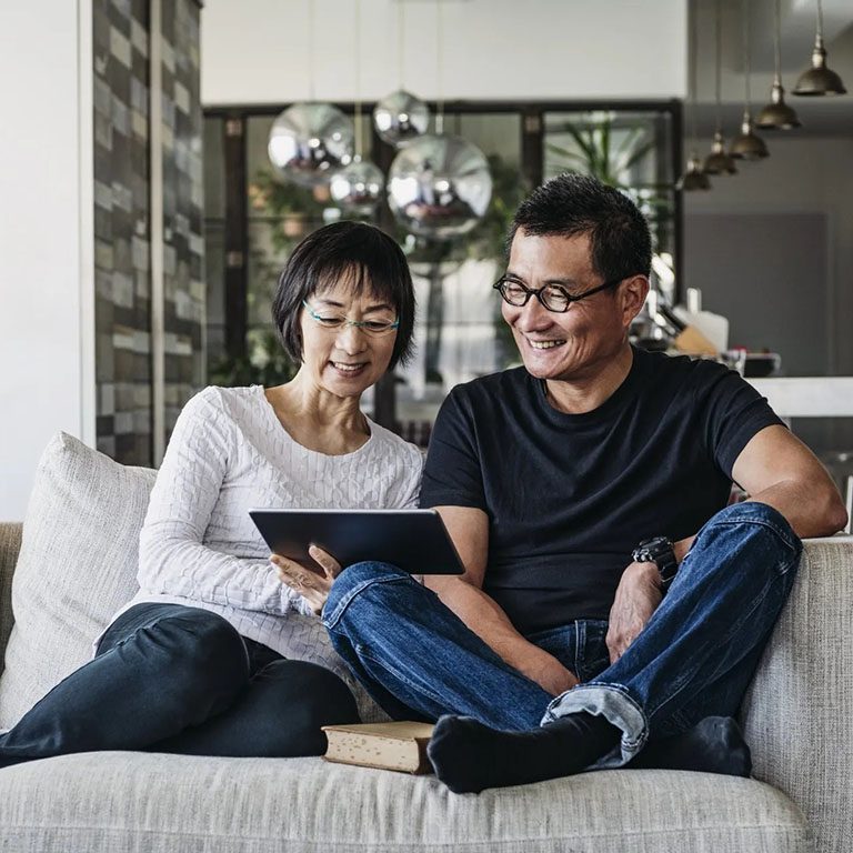 Elderly Couple on couch